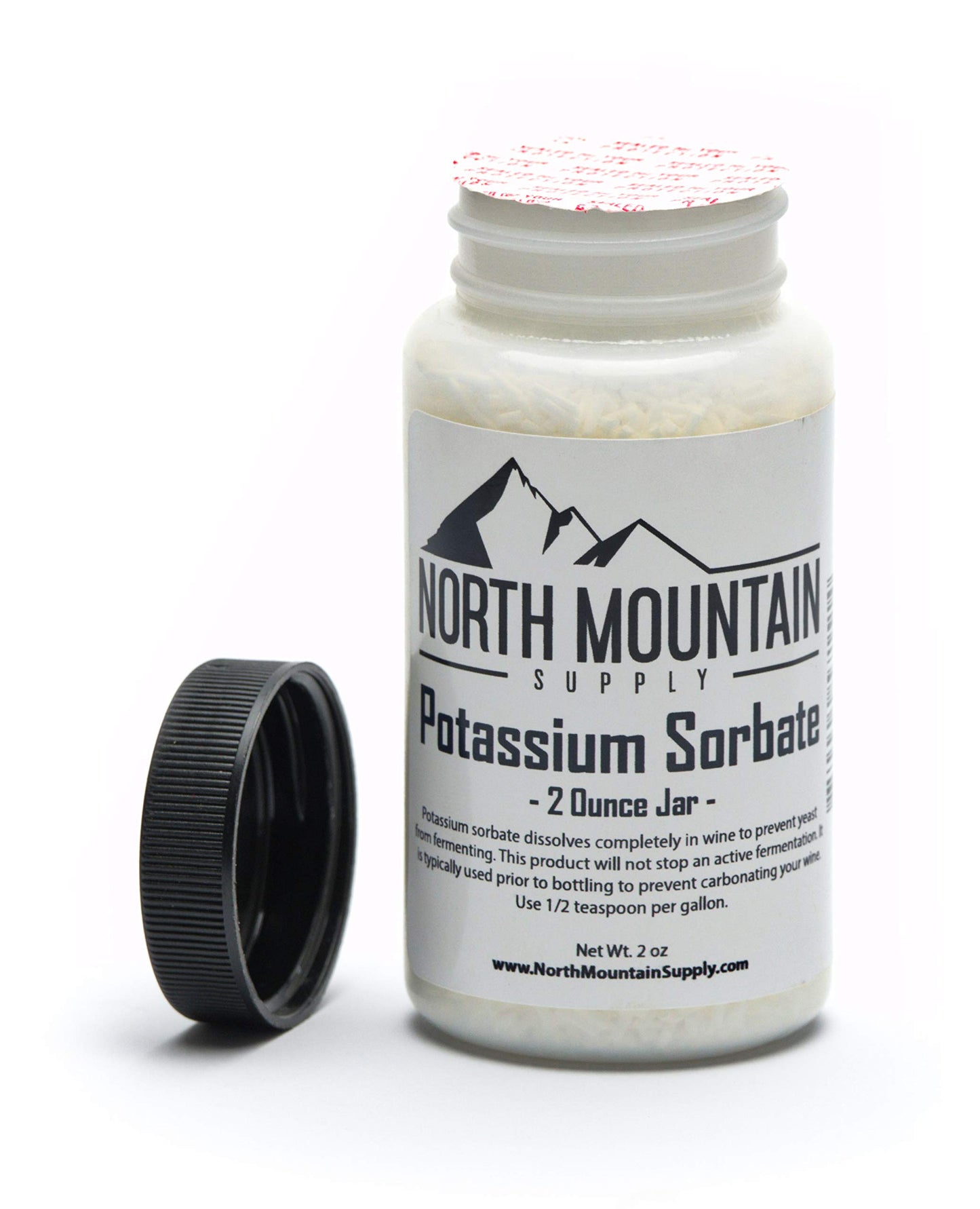 North Mountain Supply Potassium Sorbate Stabilizer - 2 Ounce Jar - Food Grade - Model Sorbate-2oz