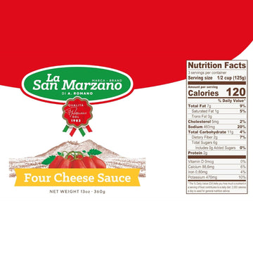 La San Marzano Four Cheese Pasta Sauce, All Natural, Gluten Free, 13 oz, Pack of 6