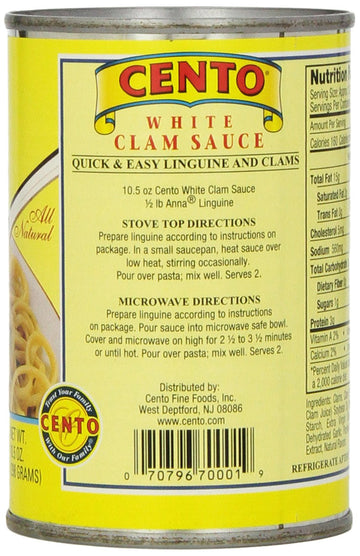 Cento White Clam Sauce, 10.5 Ounce Cans (Pack of 12)