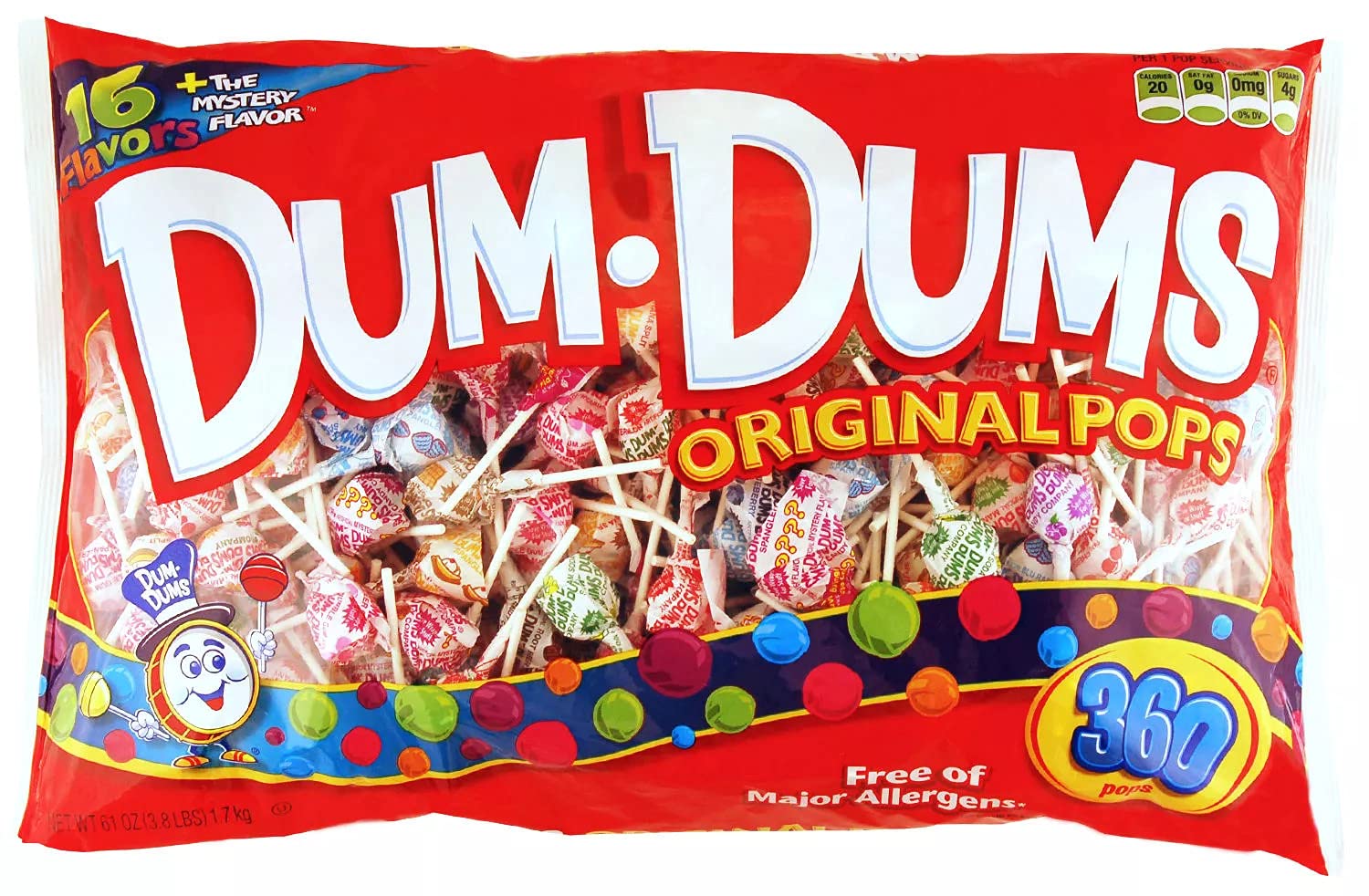Dum Dum Pops 360 Count, 61 Oz Bag