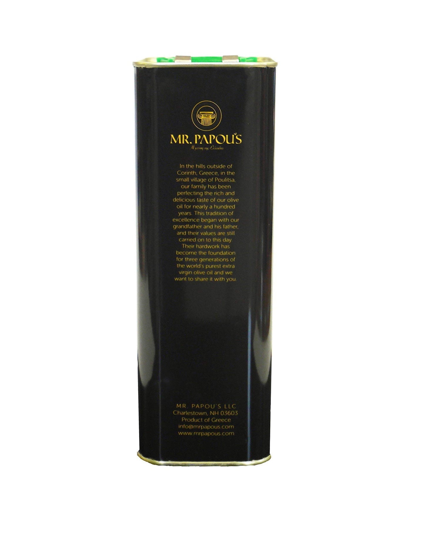 Mr. Papou'S | Extra Virgin Olive Oil | First Cold Pressed | Family Owned | Harvested In Greece | 3 Liter - 101.4 Fl Oz (3 Liter)