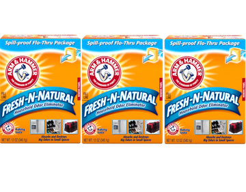 Arm & Hammer Baking Soda Fresh-n-Natural Odor Eliminator, 12 oz (Pack of 3)