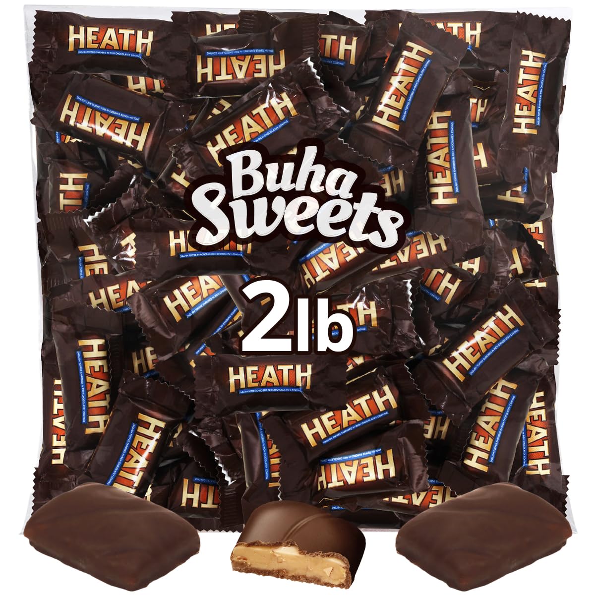 Heath Bars Chocolate Candy, English Toffee Candy, Perfect Mini Candy Bars for Parties Birthdays, and Everyday Snacking, Ideal Ha