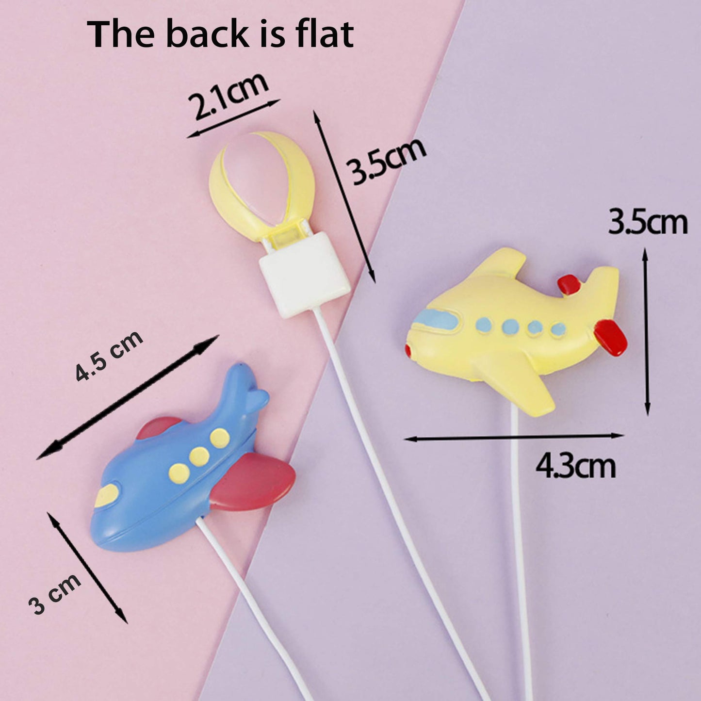 Ercadio 6 Pack Airplane Cake Toppers 2D Hot Air Balloons Cake Picks Baby Shower Boys Girls Birthday Party Cake Decorations Suppl