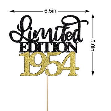Leetaivie Limited Edition 1954 Cake Topper, Happy 70Th Birthday Cake Topper, Men And Women Cheer 70 Years /70 & Fabulous Cake De