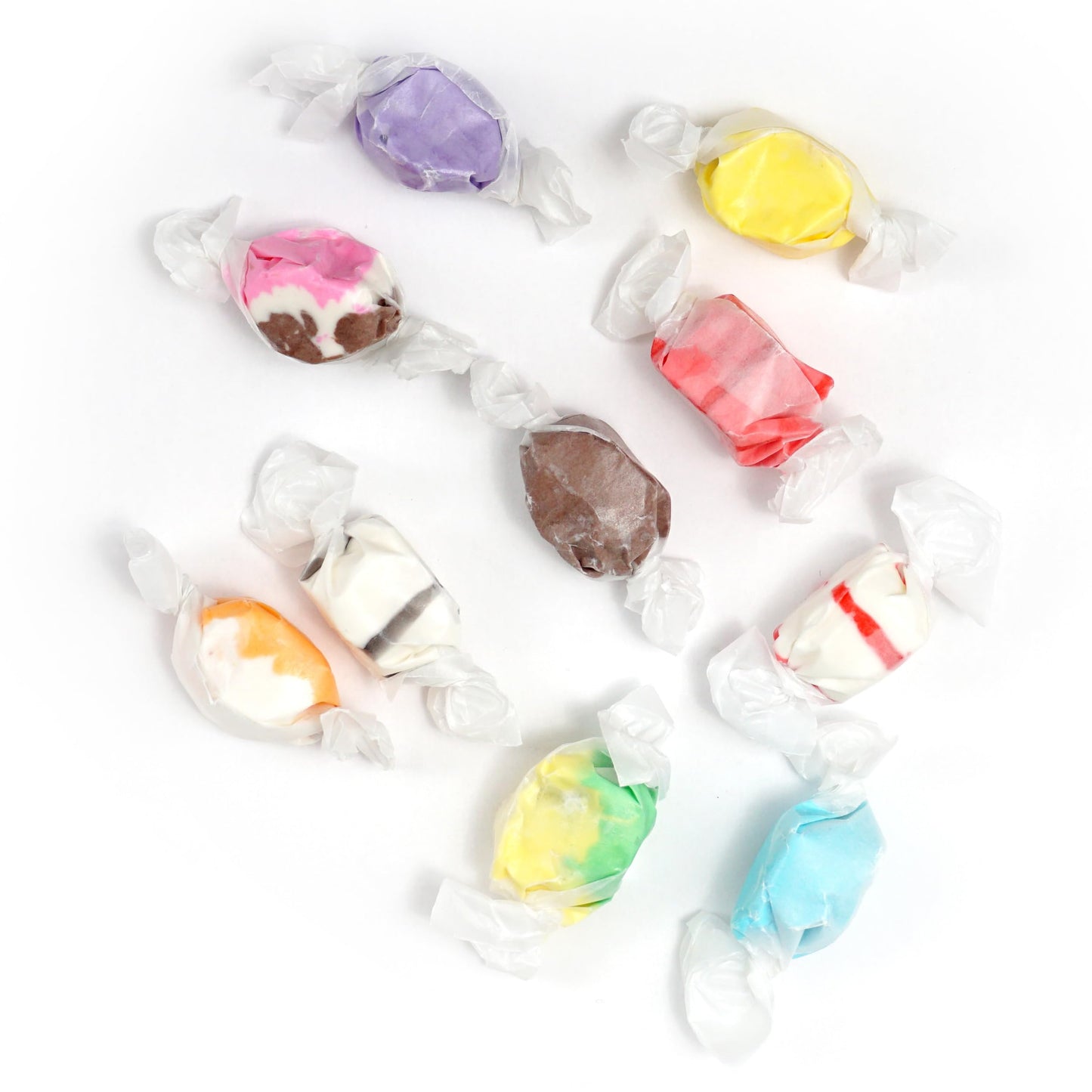 Salt Water Taffy Assorted Mix, 2 Pound Bulk Bag, 10 Assorted Flavors, Individually Wrapped Taffy Candy