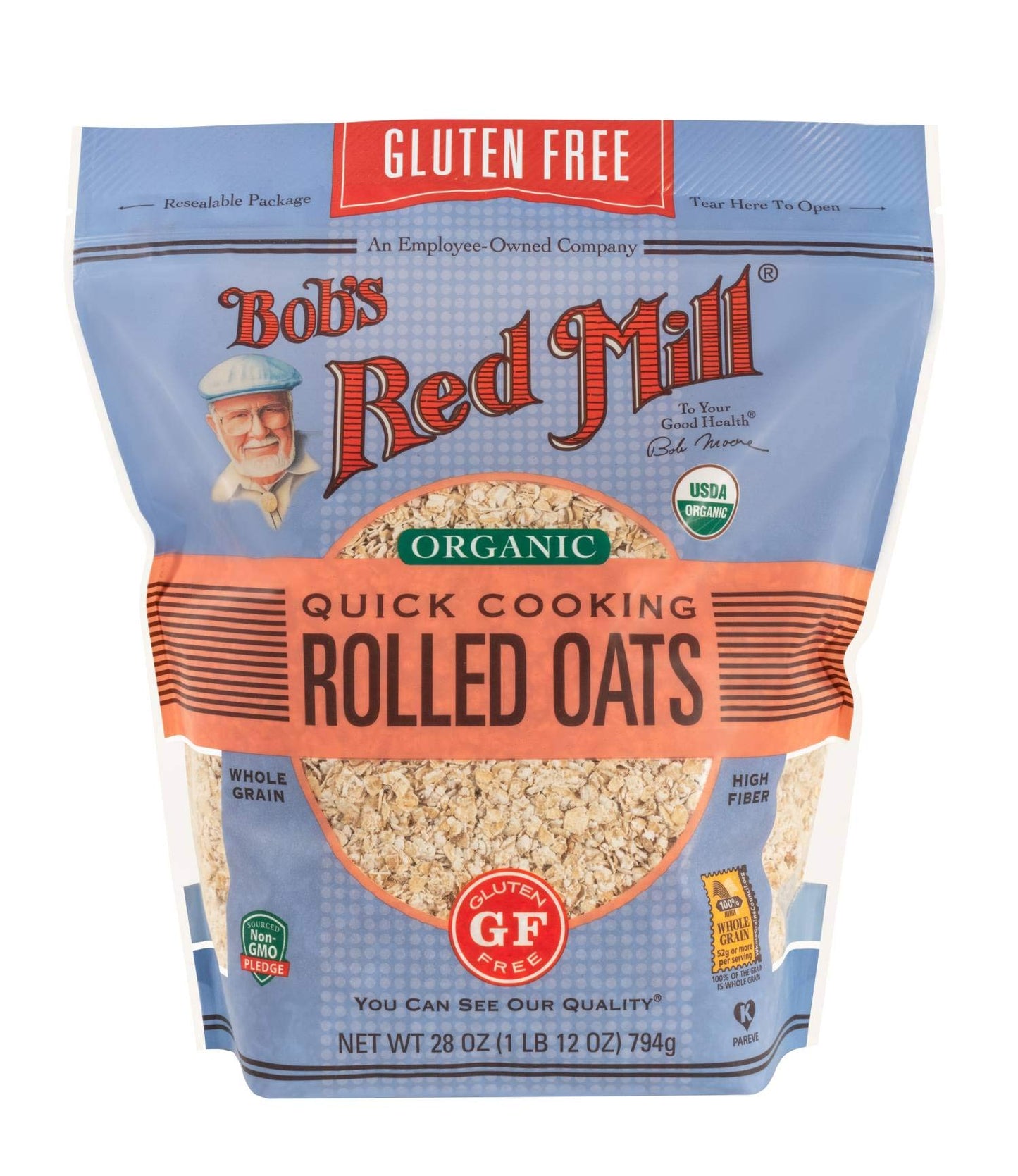 Bobs Red Mill gluten Free Organic Quick cooking Oats 28-ounce