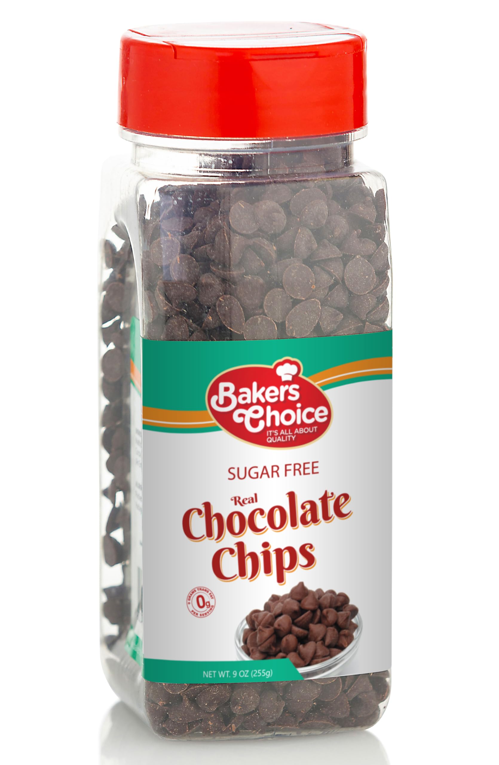 Sugar Free Chocolate Chips (Diet) - Dairy Free, Kosher - 9 oz. - Bakers Choice
