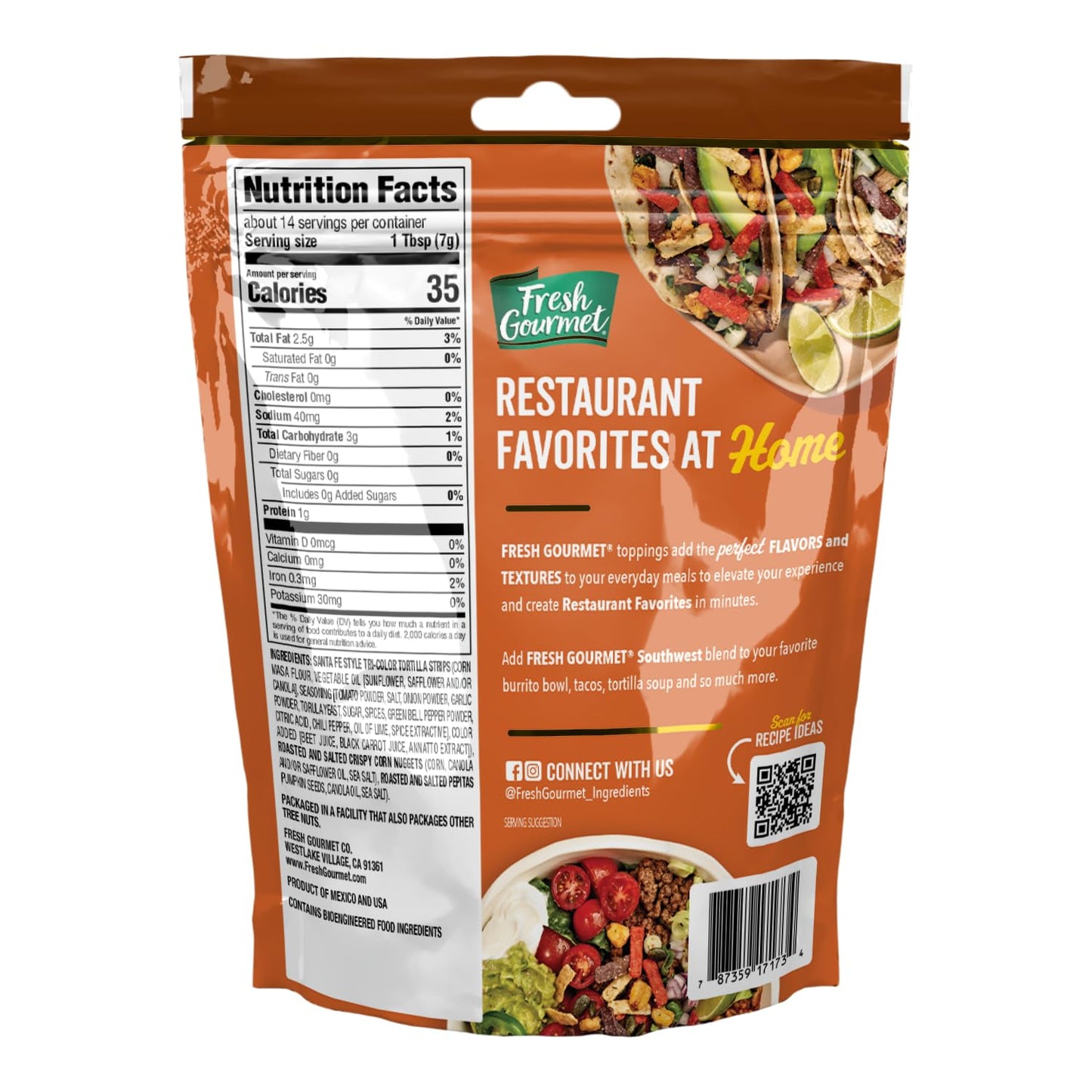 Fresh Gourmet Variety, 1 Asian Fusion Crunch, 1 Southwest Crunch, 3.5 Oz Each, 1 Ct