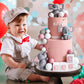 28 Pcs Elephant Cake Toppers Balls Cake Decorations Diy Cake Topper For Boy Girl Baby Shower Birthday Party Decorations (Pink)