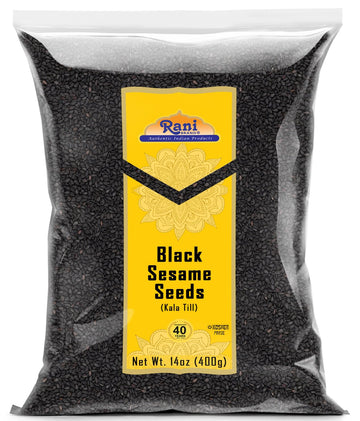 Rani Sesame Seeds Whole Black, Raw (Kala Till) 14oz (400g) ~ All Natural | Gluten Friendly | NON-GMO | Kosher | Vegan | Indian O
