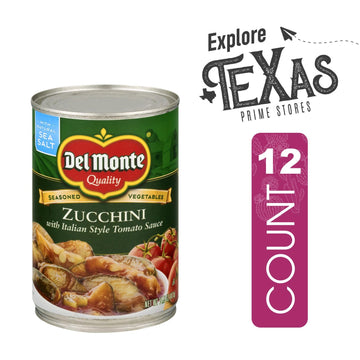 Del Monte - Lavinia Essentials Bundle: 12- Pack Of Zucchini Italian Style Tomato Sauce Canned Vegetables 14.5 Oz Can + 1 Utility