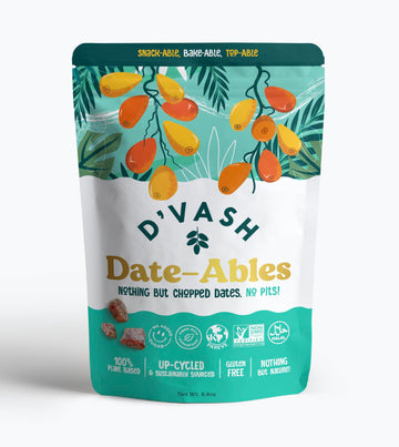 D'vash Dateables - Chopped Dates, High Fiber Superfood, Gluten-Free, No Added Sugar, Plant-Based, Non-GMO, Vegan, Kosher, Halal,