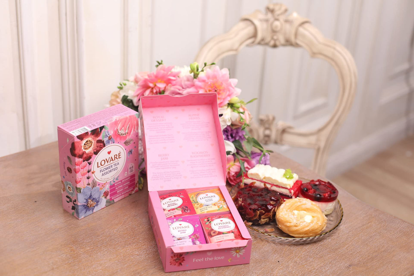 LOVARE Assorted Tea Variety Pack - 32 Bags per Box, Includes Bergamot Black, Floral, Black and Green Tea - Made in Ukraine