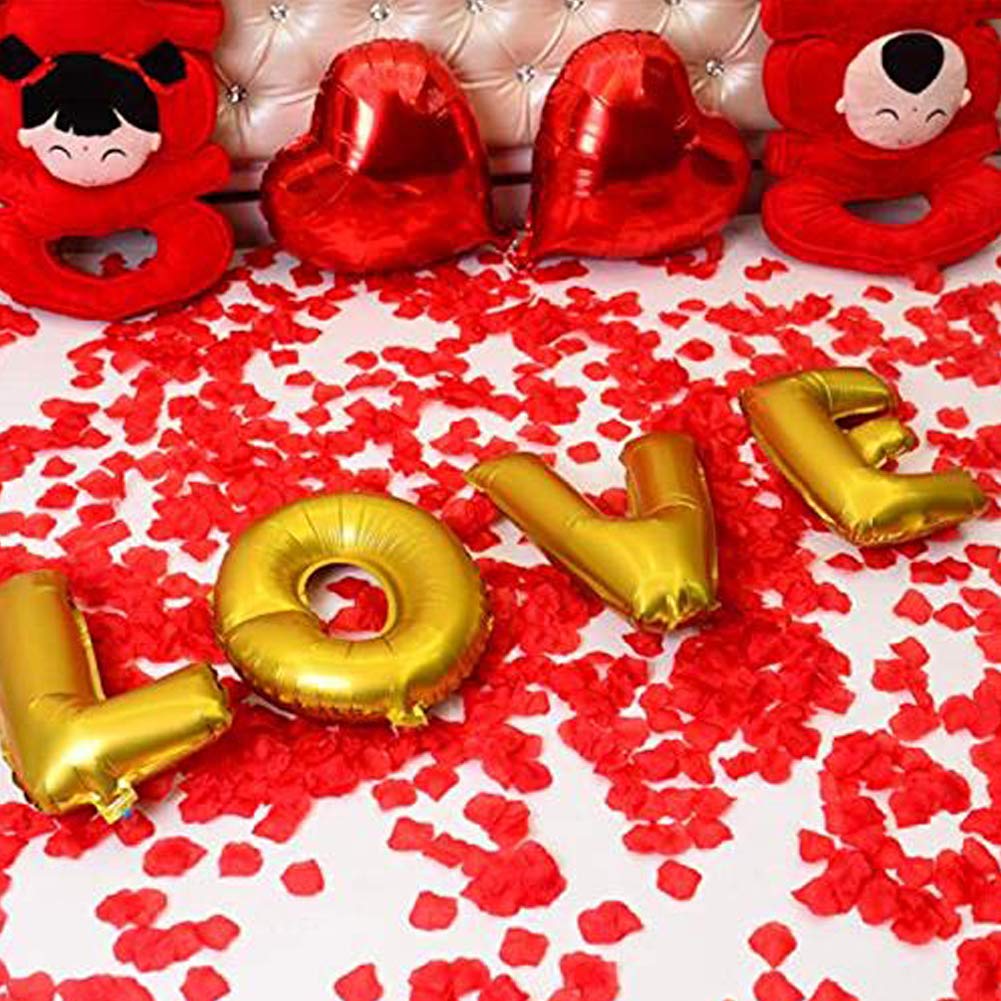 Lzxd 1000 Pieces White Artificial Silk Rose Petals Flower Decoration Wedding Party Color White