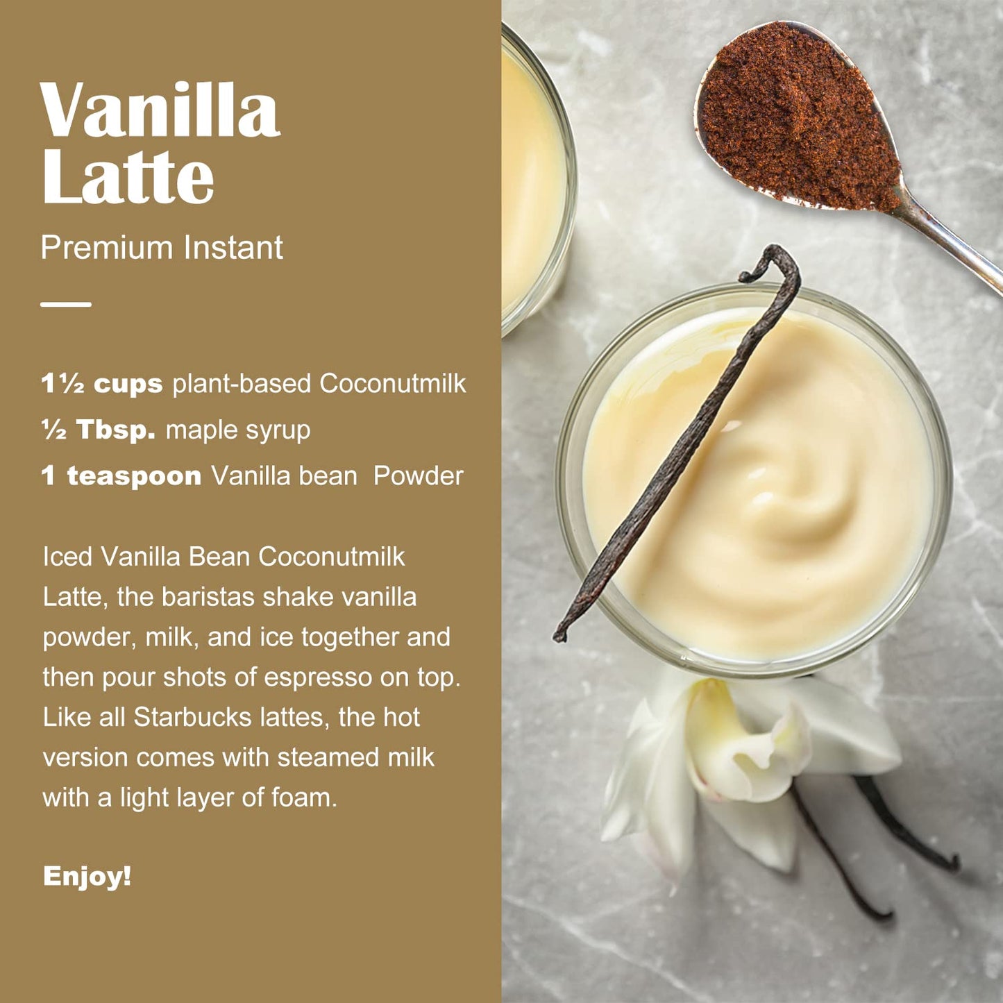 Grelim Vanilla Bean Powder, 100% Pure Ground Madagascar Vanilla Powder,No Fillers Or Additives Great For Baking, Coffee, Smoothi