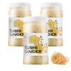 Fusion Select 3 Packs Sushi Ginger - Natural Sliced Gari, Pickled Ginger for Sushi - No MSG, Non-GMO - Spicy, Sour, Sweet & Salt