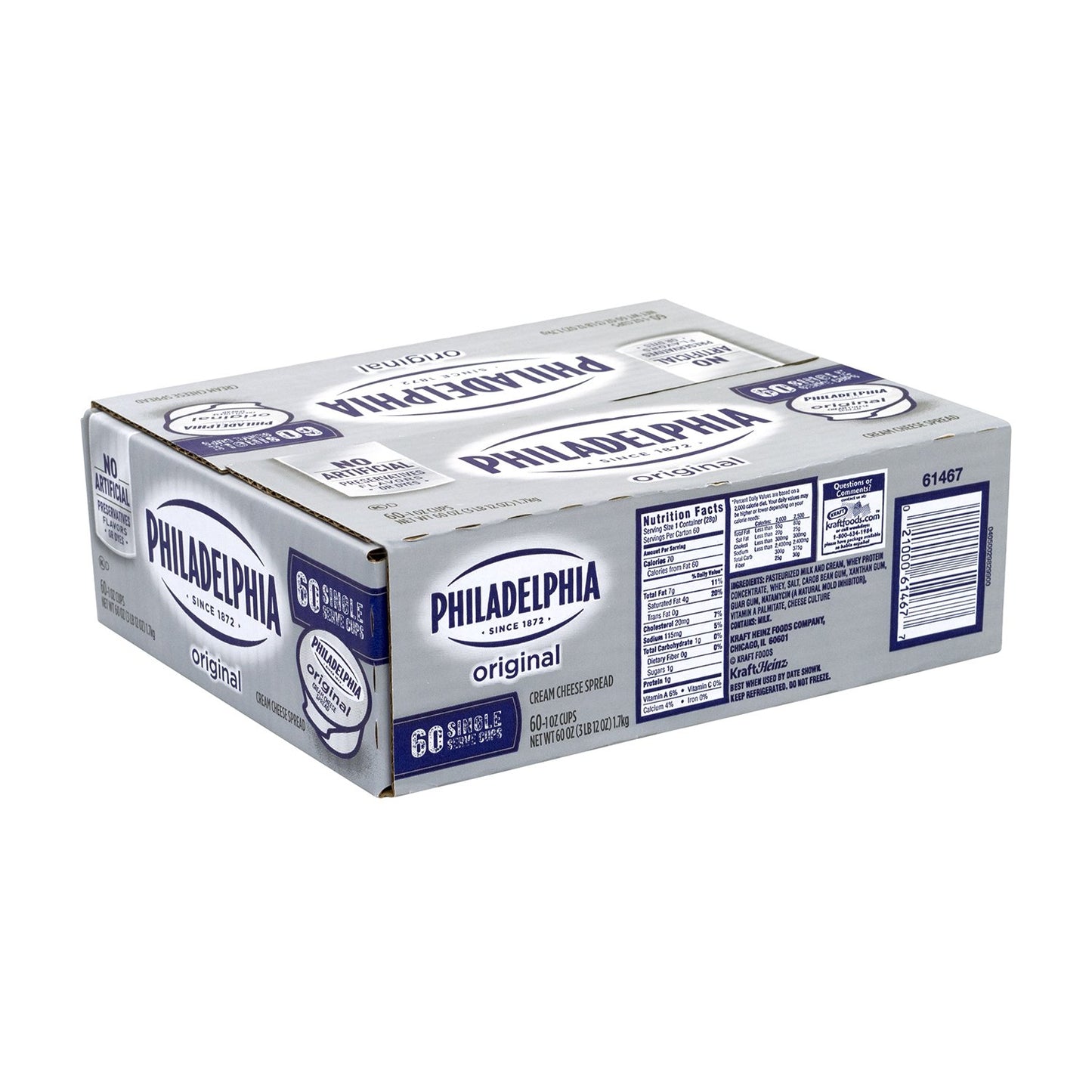 Philadelphia Original Cream Cheese Pouches, 1 Ounce (60 Pack), Perfect for Spreads and Cooking