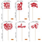 YCTHUNFISH Graduation Cupcake Toppers, 24 Pack, Red, Bamboo, Glitter, 2025 Graduation Theme Party Decorations