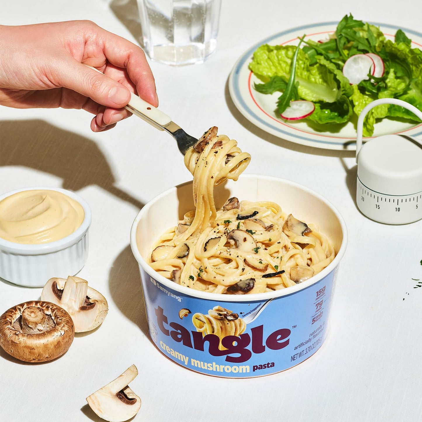 SAMYANG Creamy Mushroom Pasta Bowl, 3.70 oz (105g), Pack of 6, 45.0088 cm