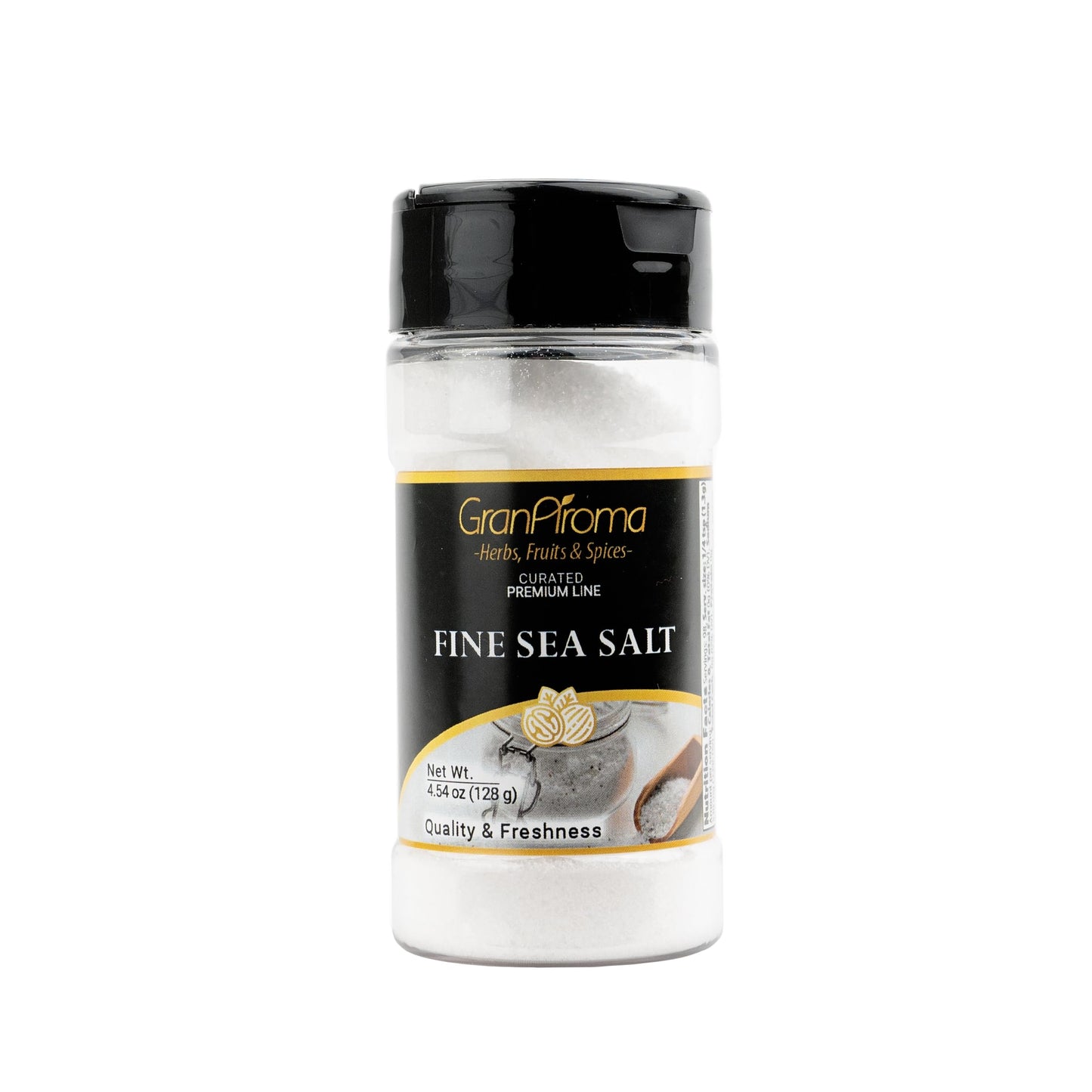 GranAroma Fine Sea Salt, Kitchen Essential, Garnish, Mediterranean Sea Salt (4.54 Ounce)