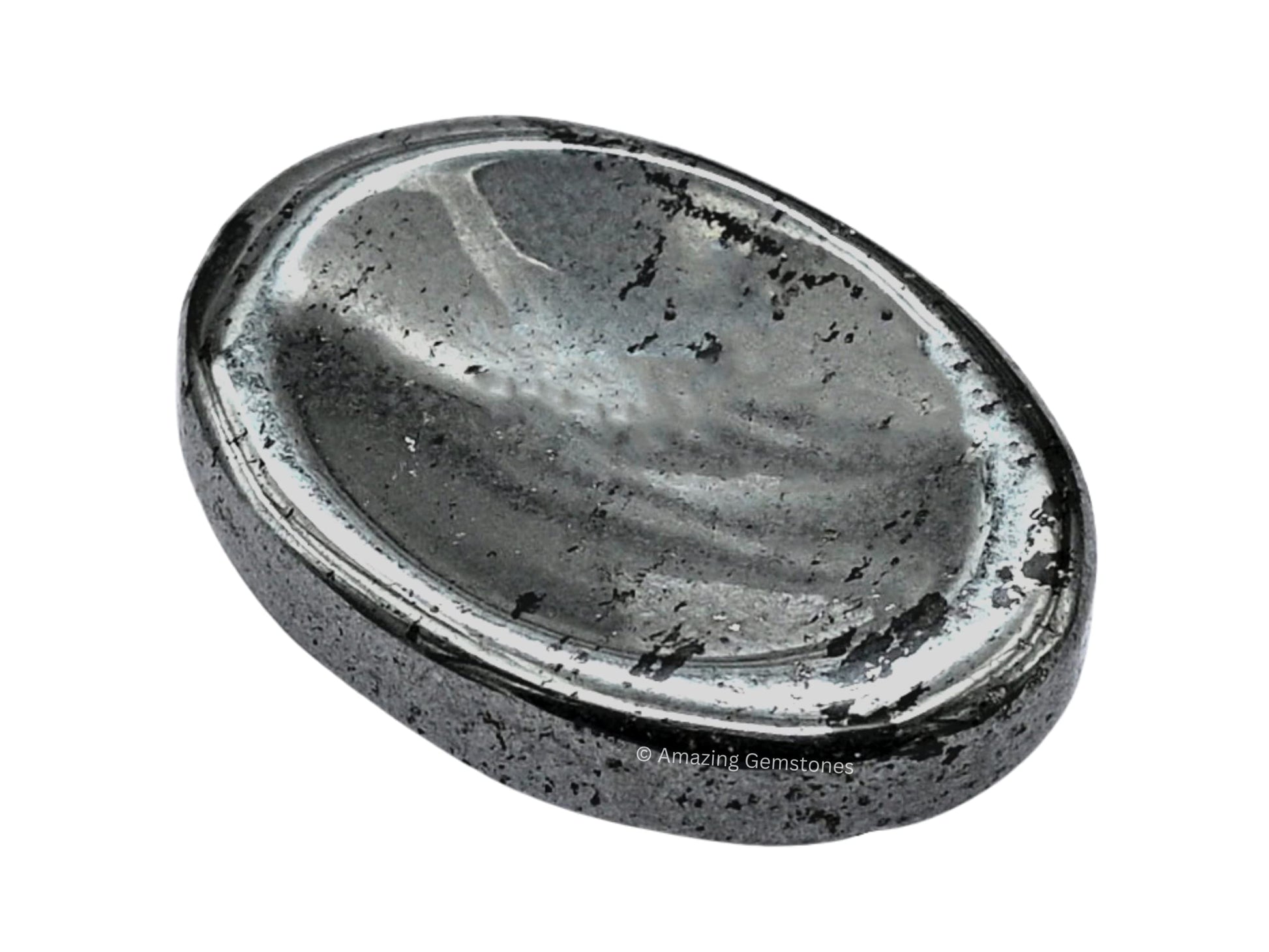 Hematite Crystal Worry Stones For Anxiety - Thumb Worry Stone For Stress Meditation, Anxiety Relief Items Healing Stones And Cry