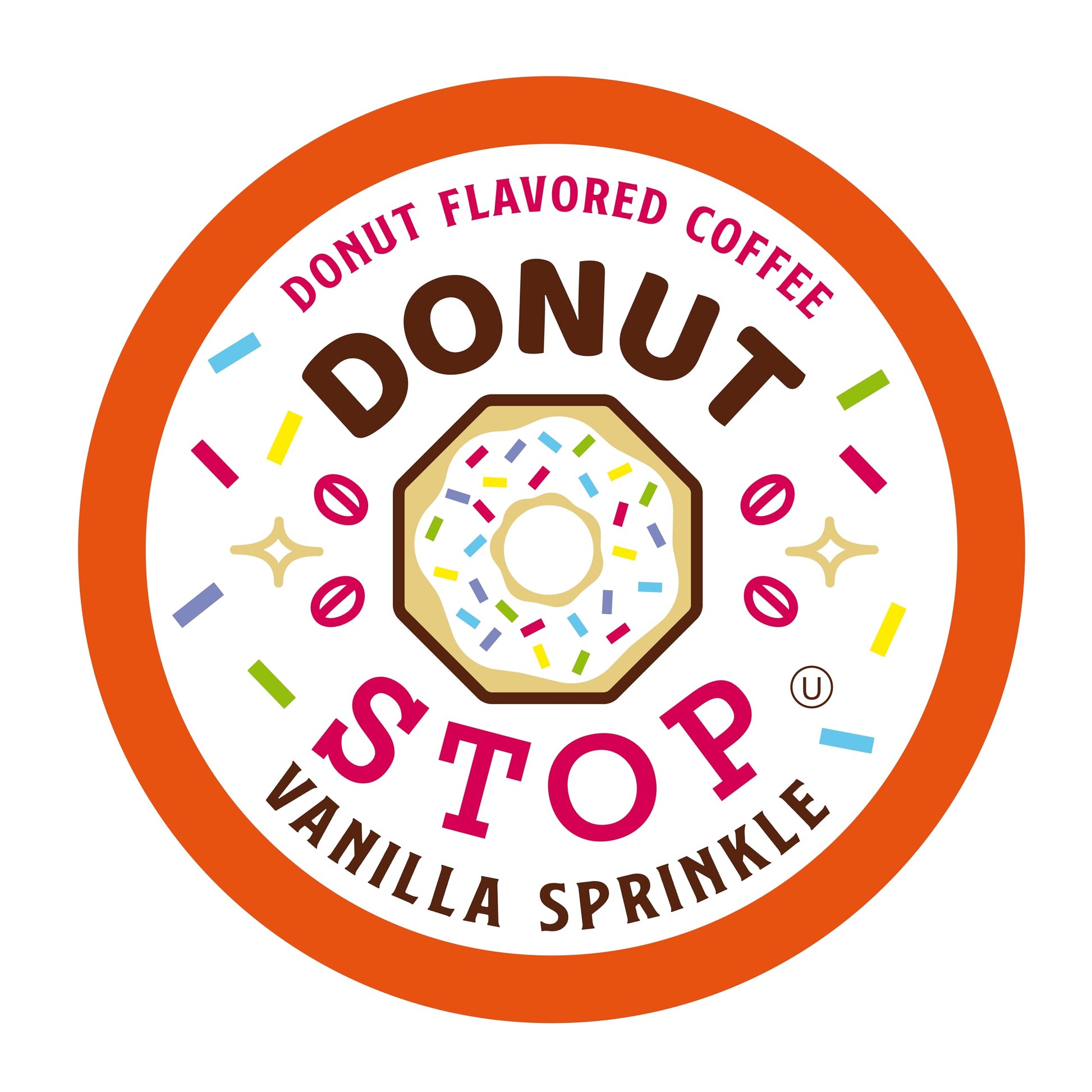 Donut Stop Vanilla Sprinkle Coffee Pods, Medium Roast, 40 Count, Compatible with 2.0 K-Cup Brewers, Kosher Certified