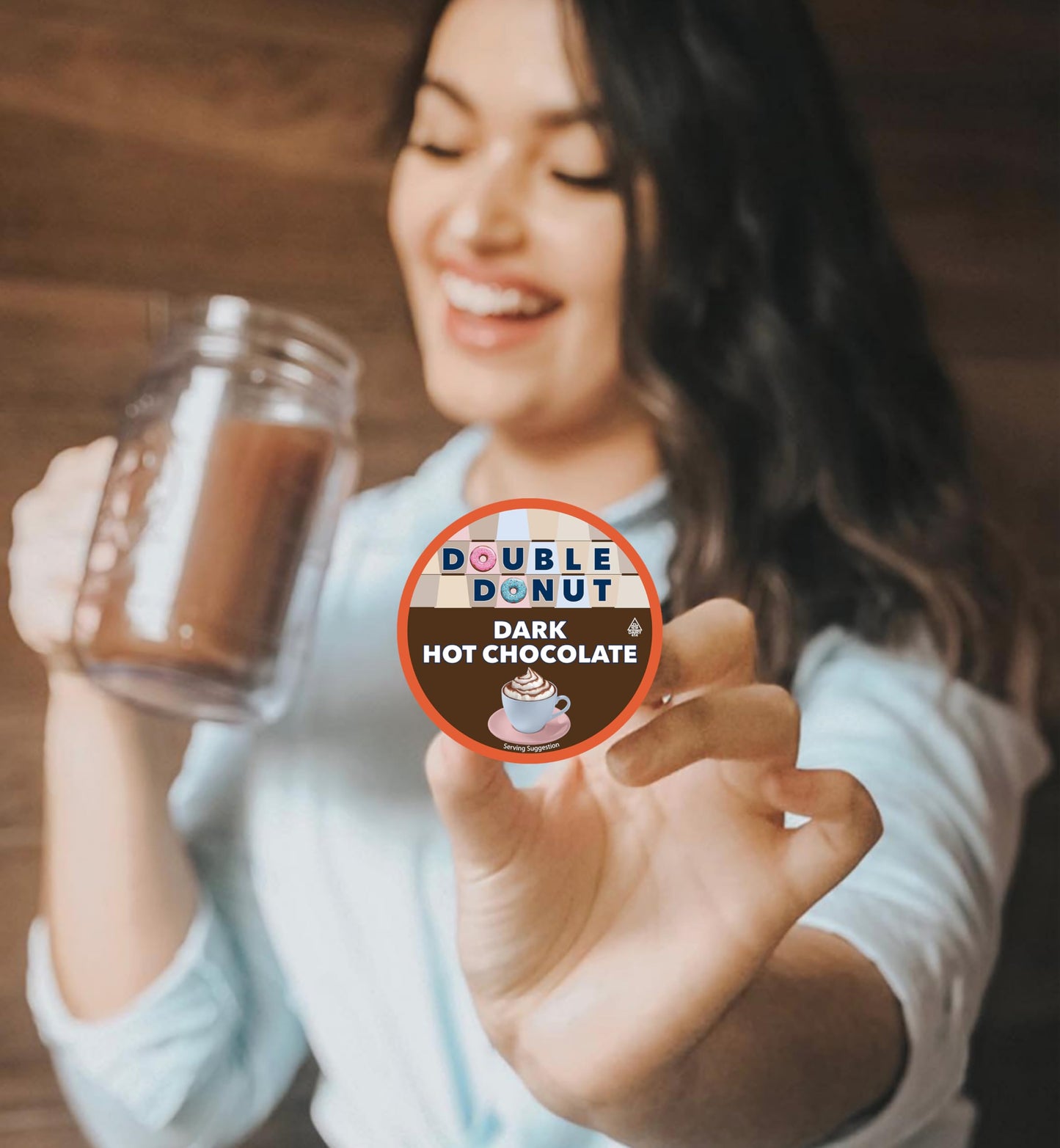 Double Donut Dark Hot Chocolate Pods for Keurig - 24 Count - Single Serve Cocoa Pods