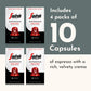 Segafredo Zanetti Espresso compact pieces - Medium-Dark Roast Aluminum Pods for Nespresso - 10 Count (Pack of 4)