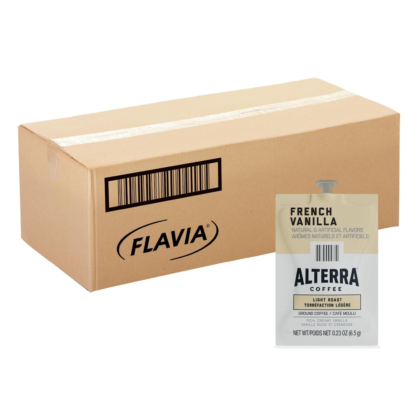 Flavia Coffee Freshpacks, French Vanilla, Light Roast, 4 Count (Pack of 5), Model A183, Coffee Color, Case of 100