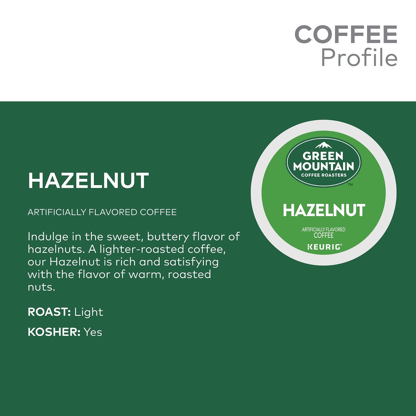 Green Mountain Coffee Roasters Hazelnut Coffee K-Cup Pods Light Roast 96 Count