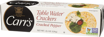 Carrs Table Water Crackers, Cracked Pepper, 4.25 Oz