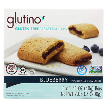 Glutino, Bar Brkfst Gf Wf Blueberry, 7.05 Oz, (Pack Of 12)