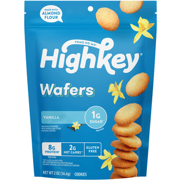 Highkey Gluten Free Vanilla Wafer Cookies - 6Pack Low Carb Keto Snack Sugar Free Dessert Diabetic Snacks Healthy Diet Friendly F