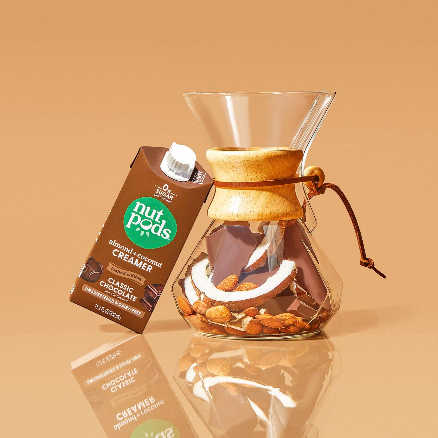 Nutpods Classic Chocolate Unsweetened Dairy-Free Creamer, Made From Almonds And Coconuts, Whole30, Keto, Gluten Free, Non-Gmo, V