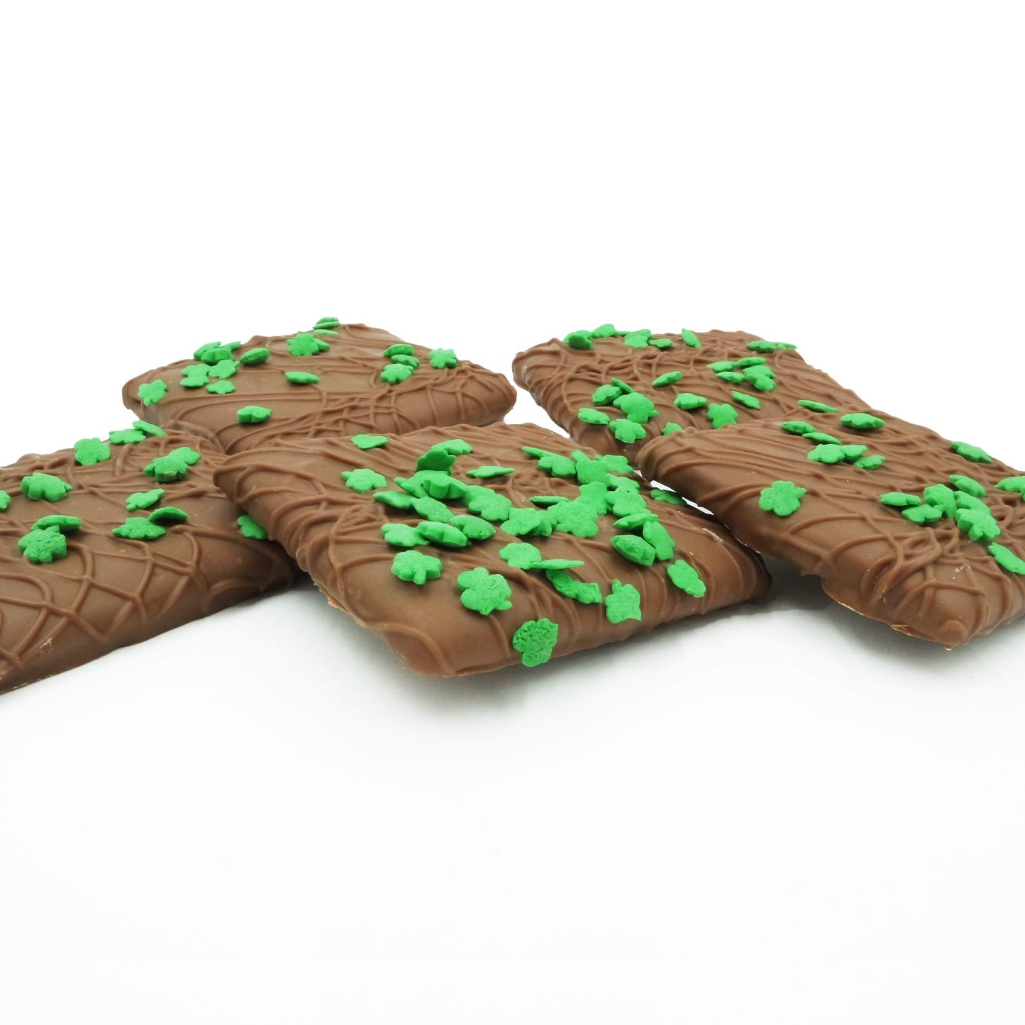 Philadelphia Candies Milk Chocolate Covered Graham Crackers, St. Patricks Day Shamrocks Gift, 6 Ounce