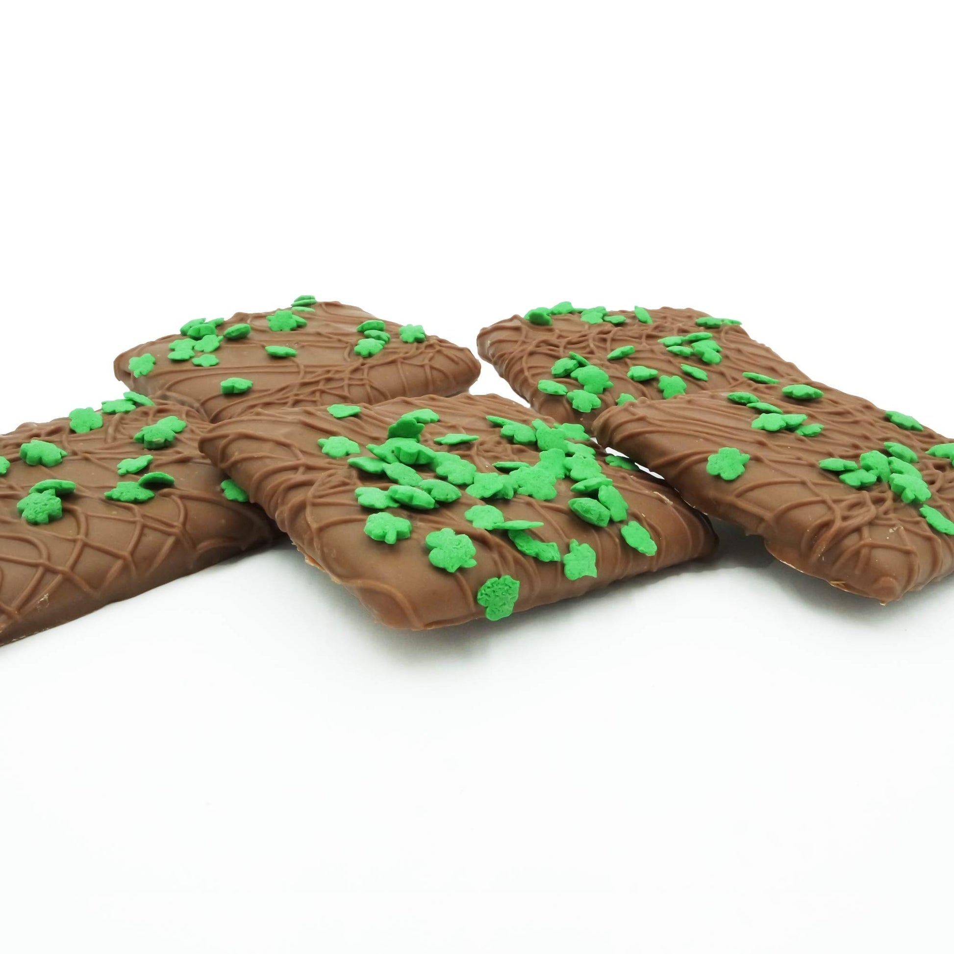 Philadelphia Candies Milk Chocolate Covered Graham Crackers, St. Patricks Day Shamrocks Gift, 6 Ounce