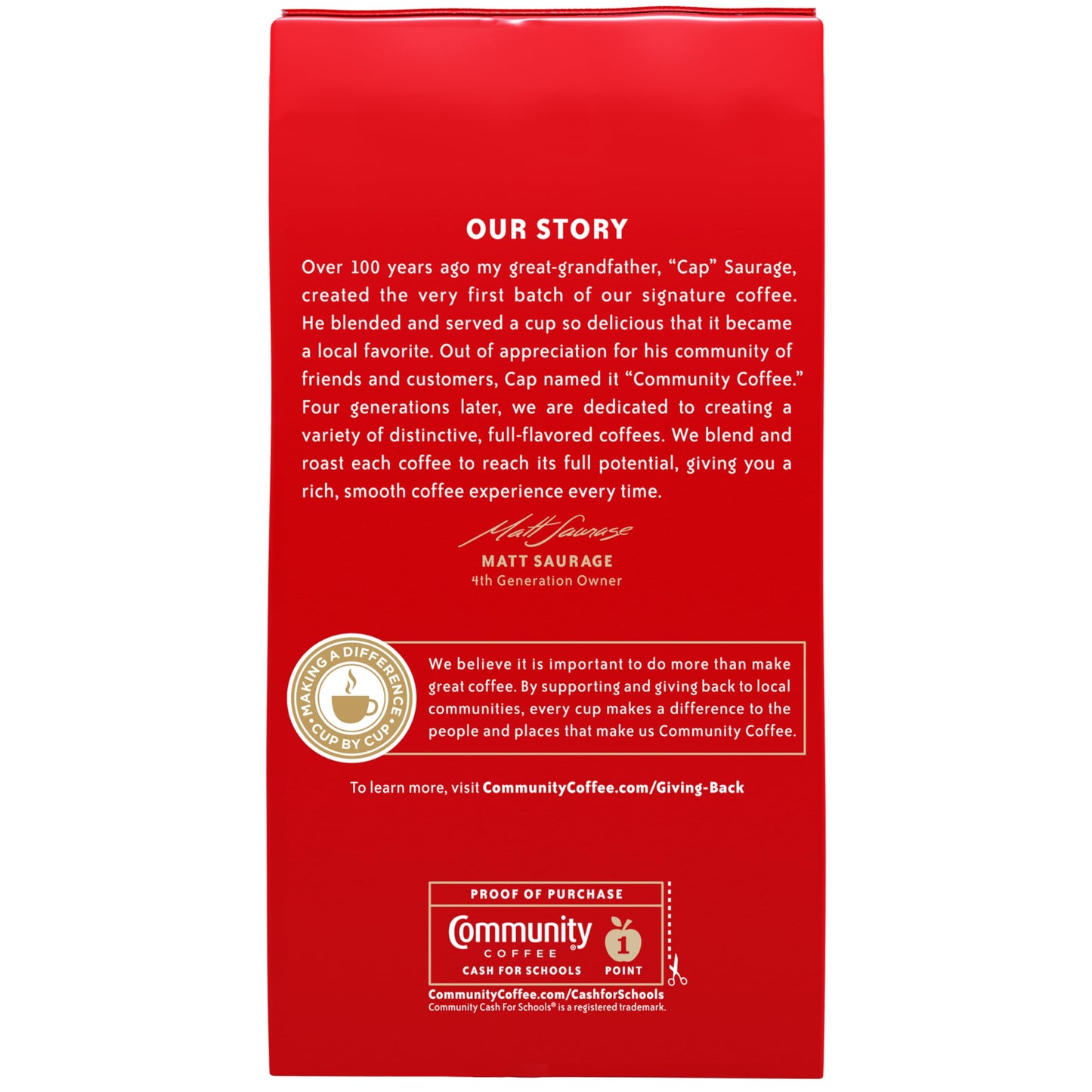 Community Coffee Dark Roast Ground Coffee, 16 oz Bag, Model 222869