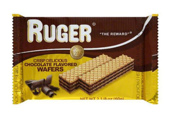 Ruger Crispy, Crunchy, Chocolate Flavored Cream, Sugar Wafers | 2 1/8 Ounce 12 Pack