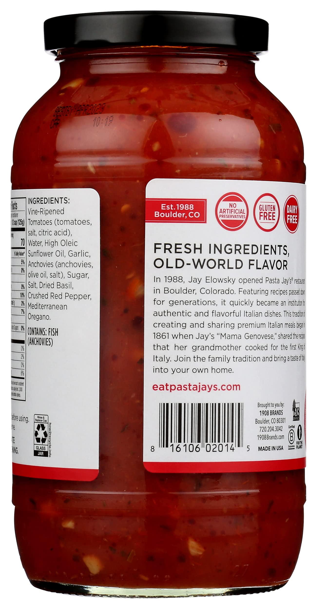 Pasta Jay'S - Pasta Sauce Classic Marinara - Case Of 6 - 25 Oz (6X25 Oz)