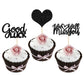 Gyufise 36Pcs Black Glitter We Will Miss You Cupcake Toppers With Love Glitter Good Luck Cupcake Picks Going Away Farewell Retir