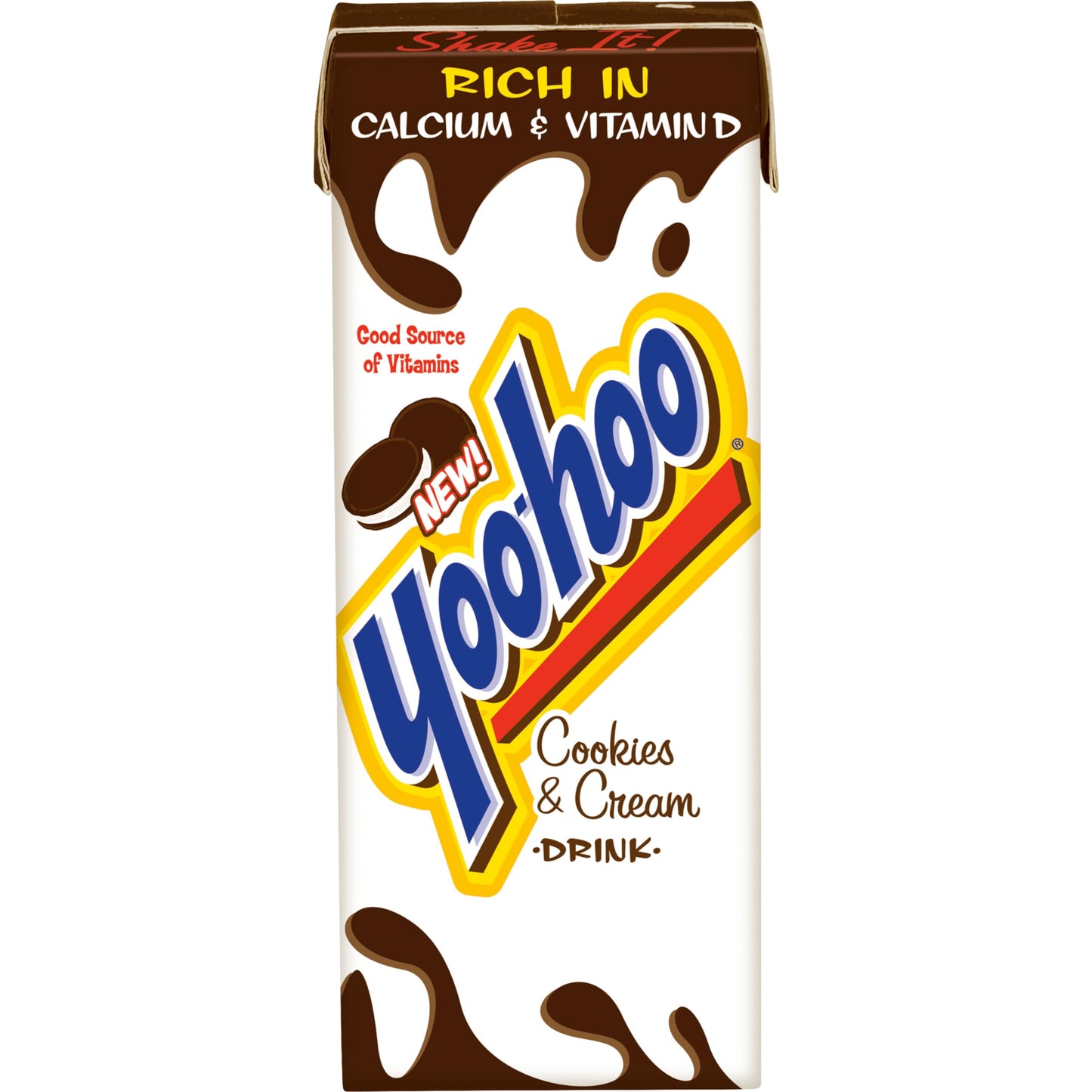 Yoo-Hoo Cookies and Cream Drink, 6.5 fl oz, 40 Pack (4 Packs of 10)