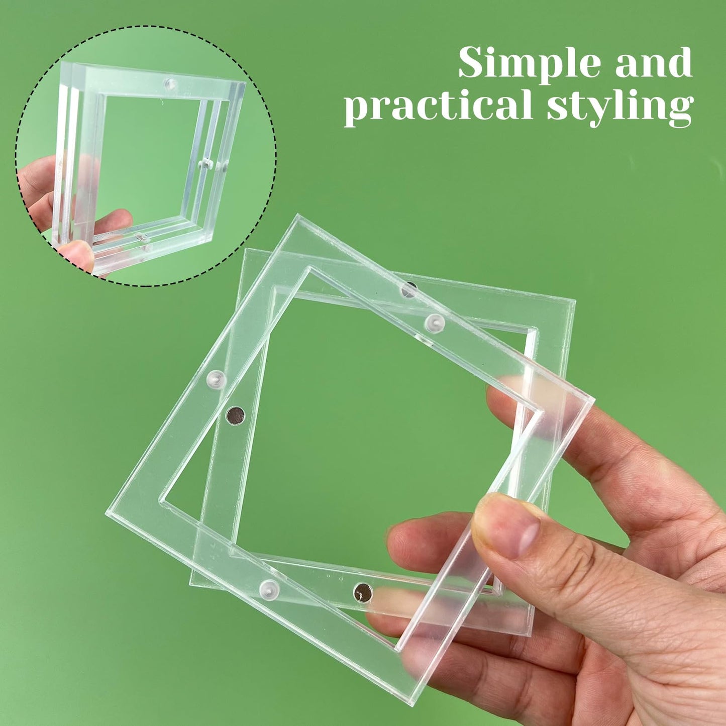 Acrylic Cookie Stencils Partner, 3.54''X3.54'' Magnetic Cookie Stencil Frame Stencil Holder For Royal Icing Fondant Airbrushing,