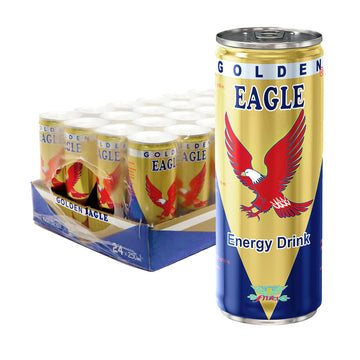 Golden Eagle Energy Drink - Enhanced Energy & Focus - 8.4 fl oz Cans (24-Pack) - Real Sugar, Perfect for Athletes & Professionals