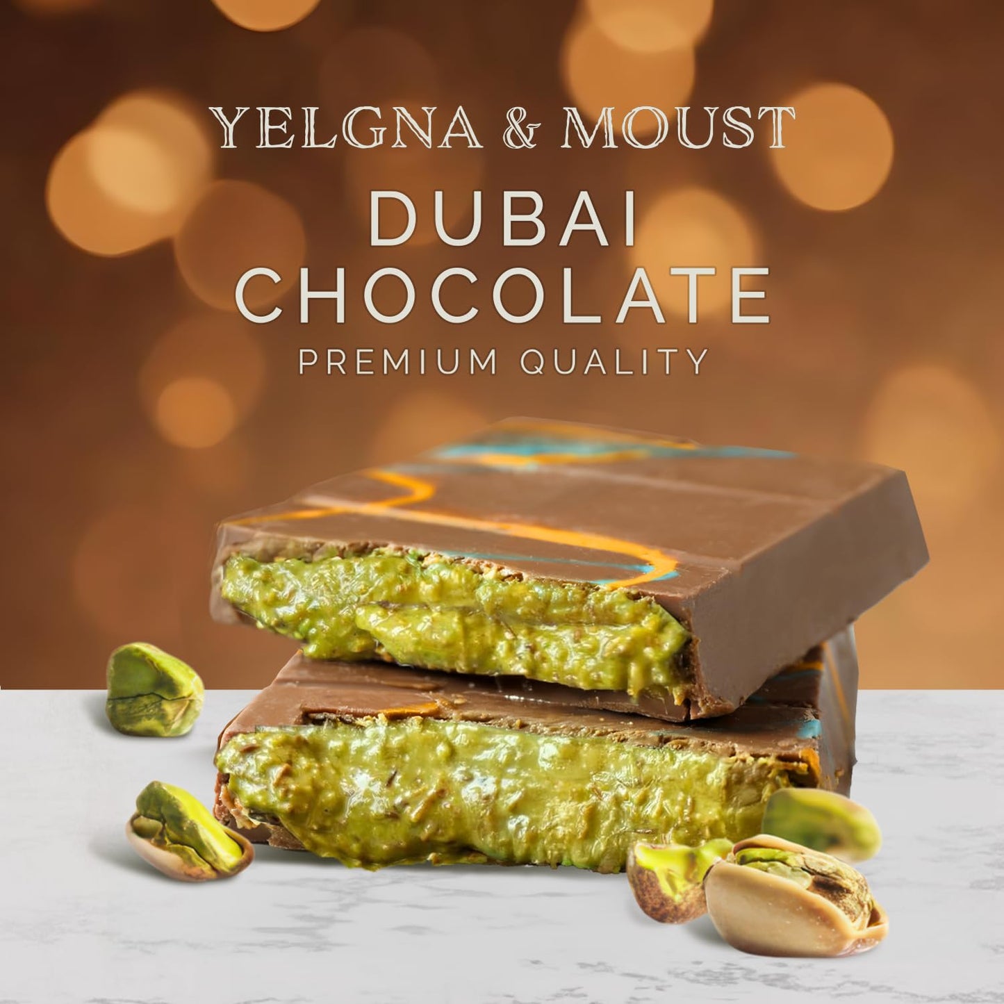 Dubai Chocolate Bar Pistachio I Viral Chocolate Bar with Pistachio Cream and Kataifi  7.05 oz (200gr)