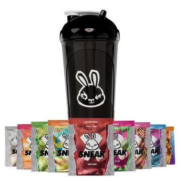 SNEAK Energy Drink Starter Pack - 9 Sachets, Natural Caffeine, Focus-Boosting Nootropics, Monochrome Shaker, 0.35 Ounce