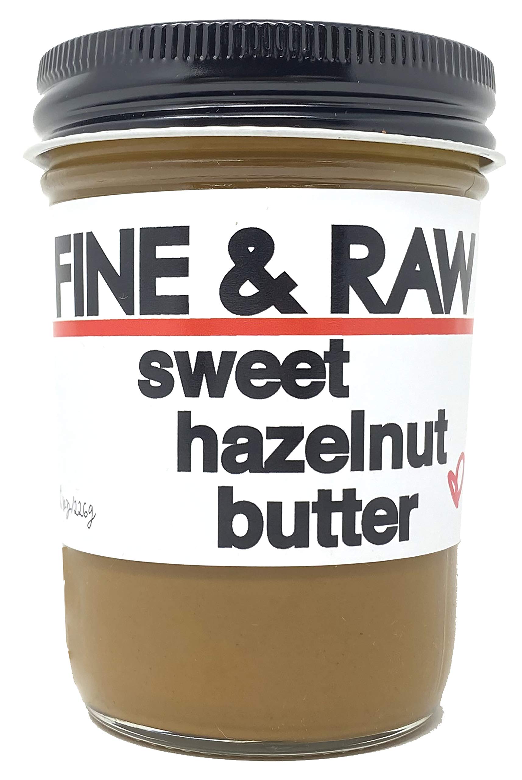 Fine & Raw Organic Hazelnut Butter Spread 8 Ounce - Clean Ingredients, Vegan, And Organic Hazelnut Spread (Sweet Hazelnut)