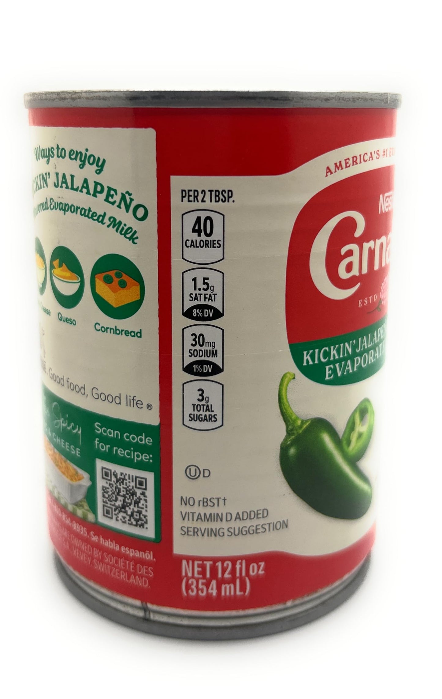 Nestle Carnation Kickin Jalapeno Flavored Evaported Milk 12oz - 3 cans