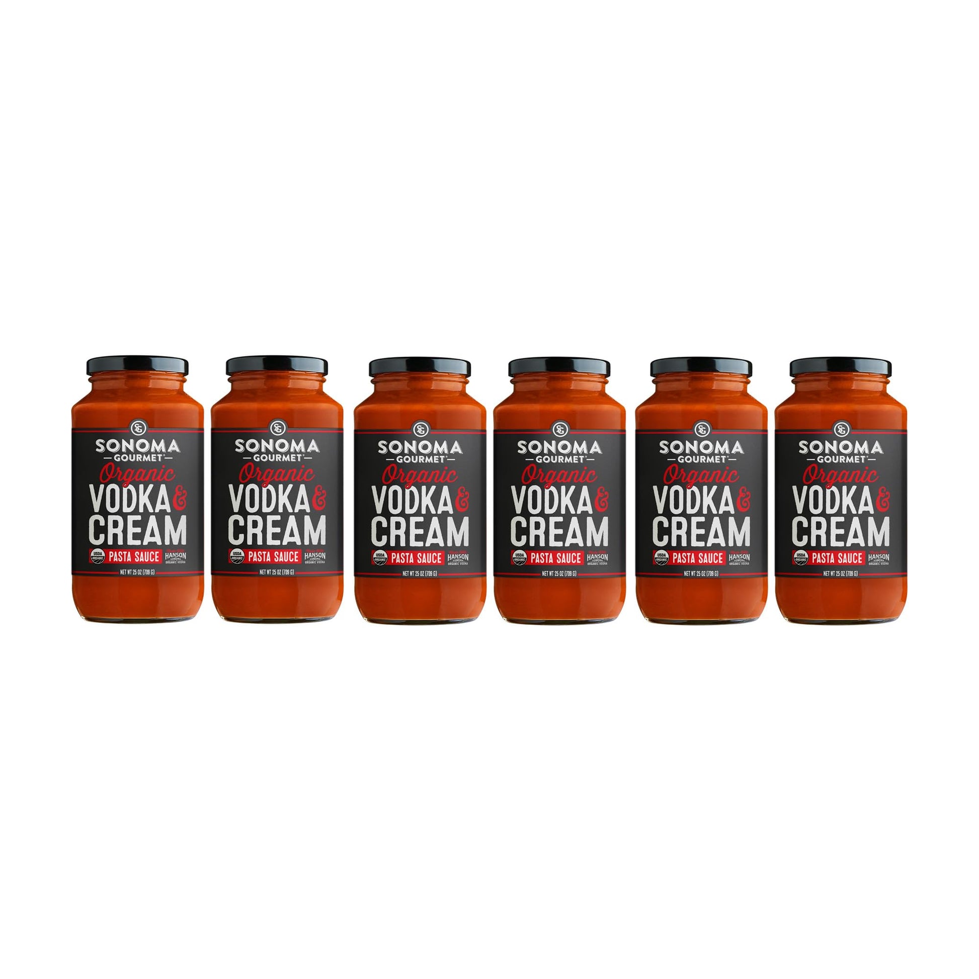 Sonoma Gourmet Flavor Blend & Cream Pasta Sauce | Usda Organic  Non-Gmo  No Sugar Added | Made With Fresh Ingredients | 25 Ounce Jars (Pack Of 6)