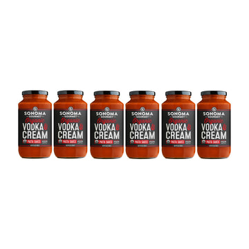 Sonoma Gourmet Flavor Blend & Cream Pasta Sauce | Usda Organic  Non-Gmo  No Sugar Added | Made With Fresh Ingredients | 25 Ounce Jars (Pack Of 6)